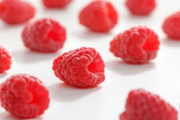 flat fresh raspberries pattern