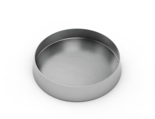 Metal pet bowl for dogs or cats isolated on white background. 3D illustration