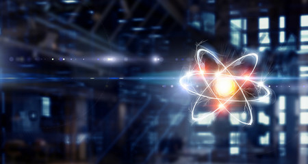 Science technology concept. Mixed media