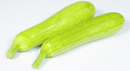 Fresh zucchini on white
