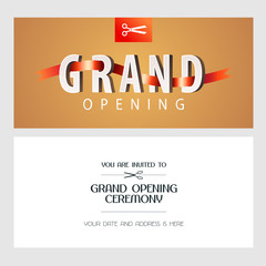 Grand opening banner with elegant background