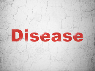 Medicine concept: Red Disease on textured concrete wall background