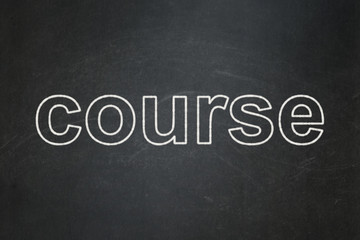 Obraz premium Learning concept: text Course on Black chalkboard background