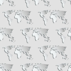 Fototapeta na wymiar Maps globe Earth contour seamless pattern background silhouette world mapping cartography texture vector illustration