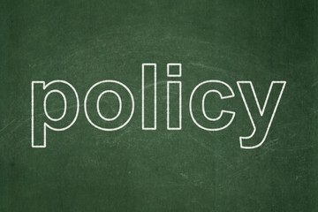 Obraz premium Insurance concept: text Policy on Green chalkboard background