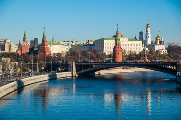 Obraz premium Moscow Kremlin with Moscow river