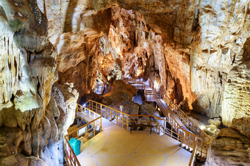 Scenic view of underground passageway inside Tien Son Cave