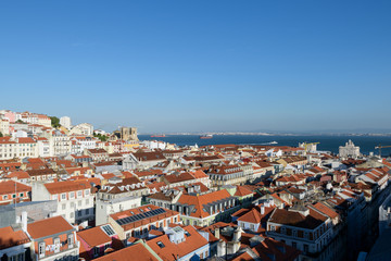 Fototapeta na wymiar Elevated view of Lisbon skyline.