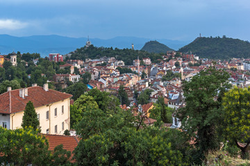 Obraz premium Amazing Night Panorama to City of Plovdiv from Nebet Tepe hill, Bulgaria