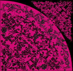 pink and black complex design illustration