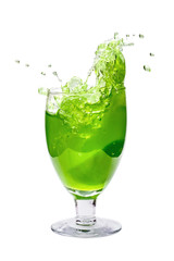 Lemon juice splashing isolated on a white background