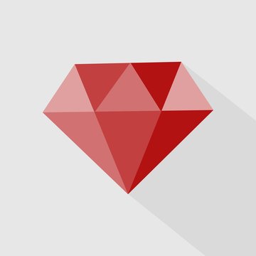 Ruby vector icon. Icon gemstone red ruby.