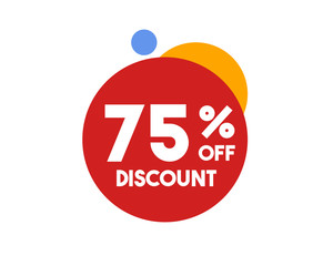 75 Discount Symbol Red Circle Design