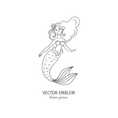 Mermaid vector outline