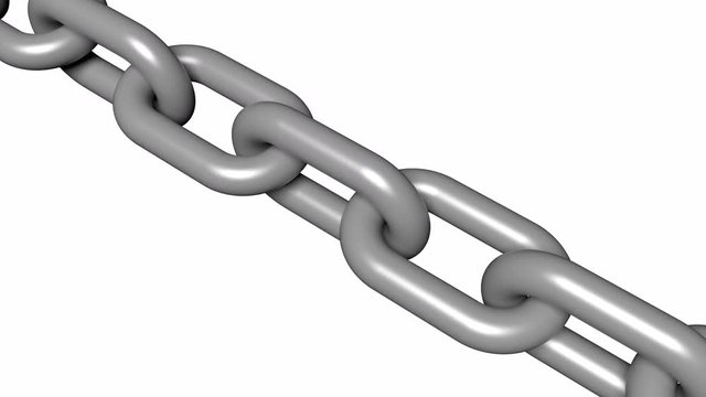 4k animation of metal chain,stainless steel chain movement,block chain.