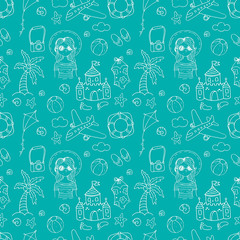 Summer seamless patterns