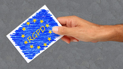 Dessin du drapeau de l'Union européenne avec RGPD