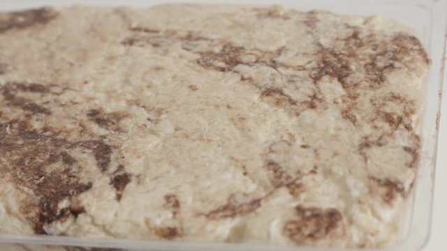 Sesame halva with cocoa slow panning footage