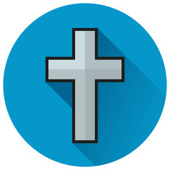 cross circle blue flat icon