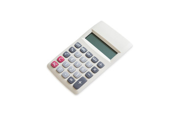 Top view of calculator isolated on a white background with clipping path.