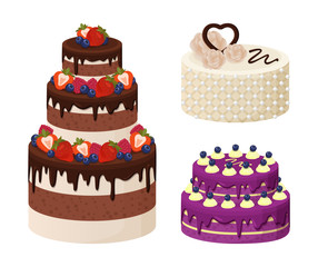 Sweet Bakery Collection Poster Vector Illustration
