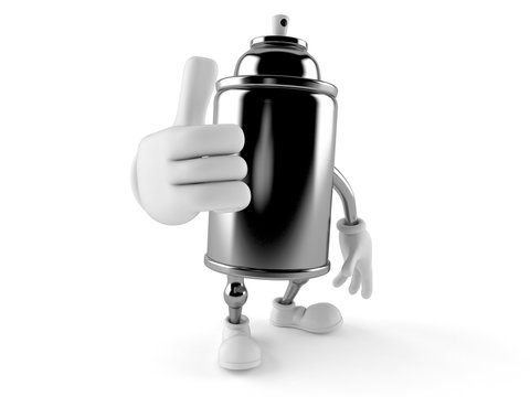 Spray can character with thumbs up