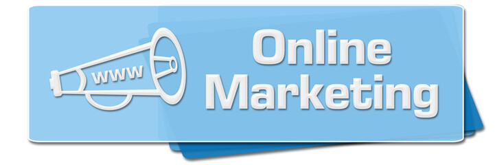 Online Marketing Blue Squares Rounded Horizontal 