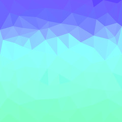 Blue Polygonal space for your design. Space for headline or product. Low Poly. Mesh of triangles. Green texture.