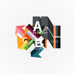 Abstract geometric option infographic banners, a b c steps process