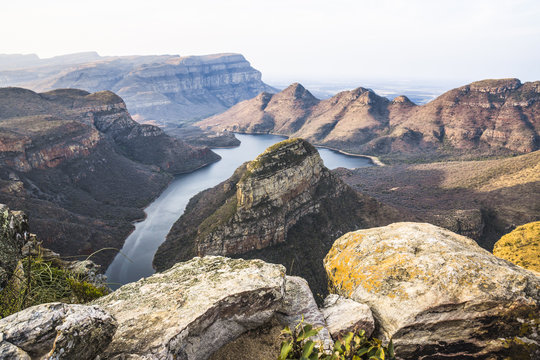 Africa, South Africa, Mpumalanga, Panorama Route, Blyde River Canyon Nature Reserve, Three Rondavels
