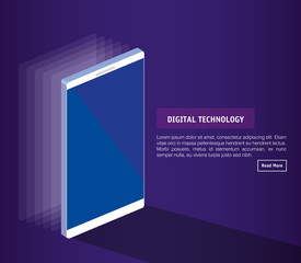 isometric smartphone digital technology vector illustration design