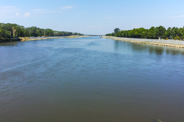 Landscape of Meric (Maritsa) River in city of Edirne,  East Thrace, Turkey