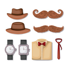 set male accessories icons vector illustration design