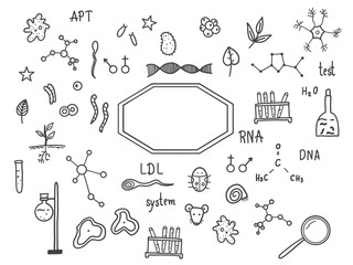 Biology doodle set.