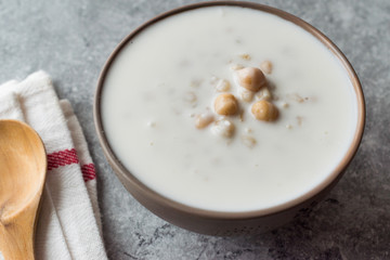 Cold Yogurt Soup with Chickpeas and Wheat Seeds / Ayran asi Corbasi / Tzatziki