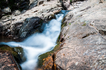 Long exposure on the water of the waterfalls to create a silky effect