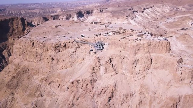 Metsada, Israel, aerial view 4k footage