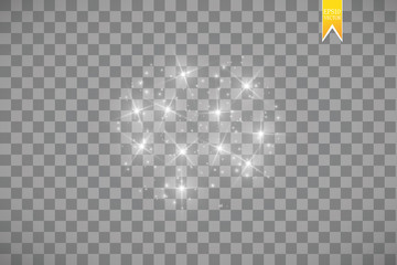 Glow light effect. Vector illustration. Christmas flash. dust