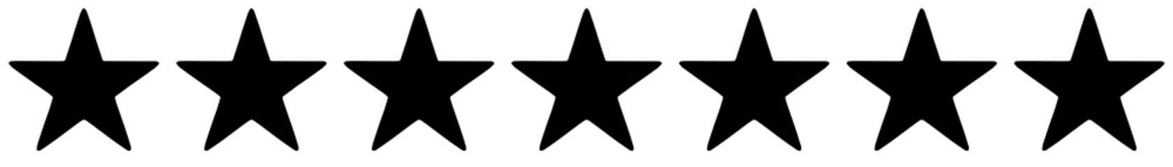  Row of seven black stars on a white
