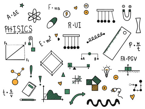 Phisice doodle set.