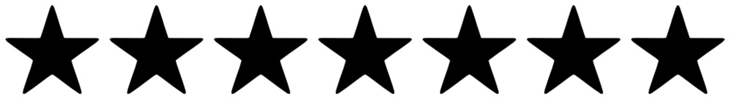  Row of seven black stars on a white