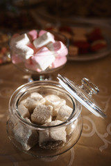 Food Buffet Catering Dining Eating Party Sharing Concept.people group catering buffet food indoor in luxury restaurant with meat colorful fruits and vegetables