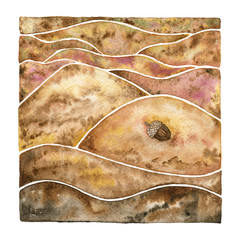 Earth. Natural element. Watercolor illustration. - 207134707