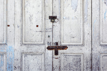 old vintage wooden folding door background.