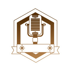 vintage retro microphone classic emblem vector illustration