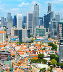 Fototapeta na wymiar Chinatown and Downotwn of Singapore