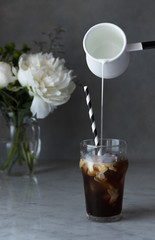 アイスコーヒーとミルク