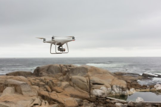 Drone flying in air