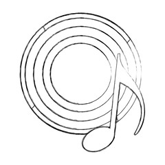 retro vintage vinyl note musical song vector illustration sketch