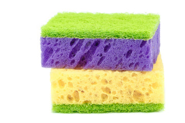 Kitchen sponges isolated on a white background